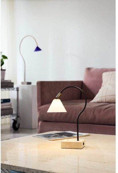 Stolní lampa Halo Design, Béžová, Obývací pokoj, Kov