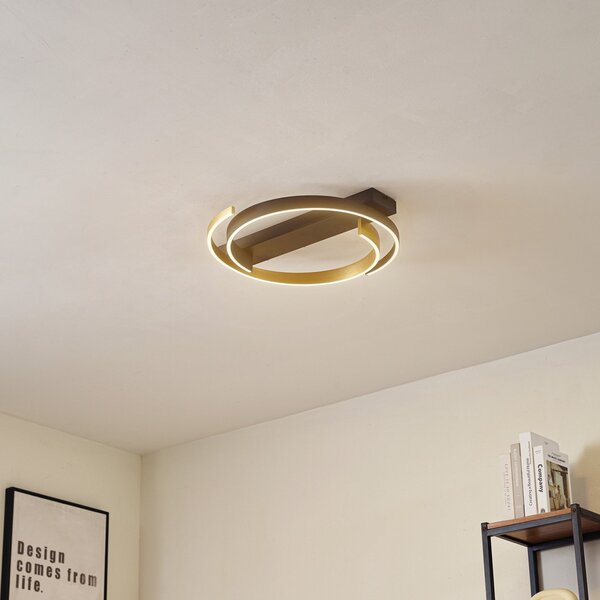 Stropní Lampa Lucande, Natsuma, Černá, Obývací pokoj, Plast, Moderní