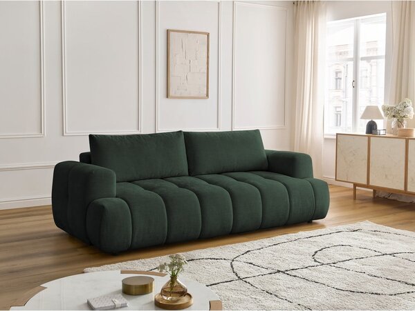 Zelená rozkládací/s úložným prostorem pohovka 251 cm Fuji – Bobochic Paris