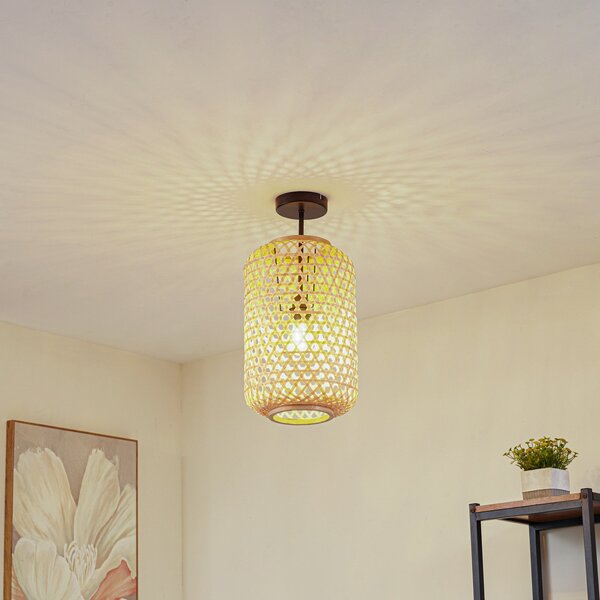 Stropní Lampa Lucande, Jorick, stmívatelné, Dřevo, Obývací pokoj, Bambus, Venkovský / rustikální