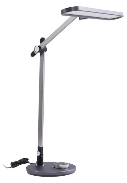 Stolní lampa Lindby, Elvir, stmívatelné, Šedá, Jídelna, Hliník, Moderní