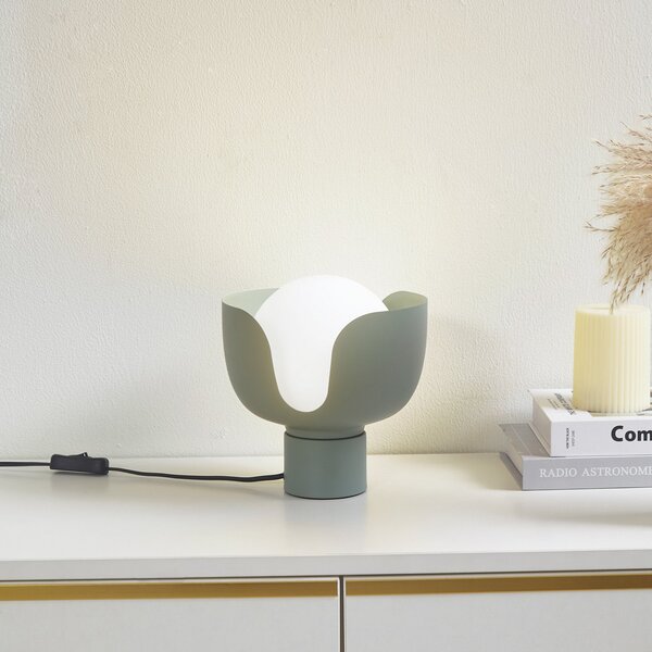 Stolní lampa Lindby, Fiora, Zelená, Obývací pokoj, Kov, Moderní