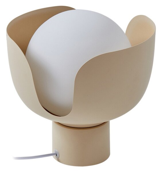 Stolní lampa Lindby, Fiora, Béžová, Obývací pokoj, Kov, Moderní