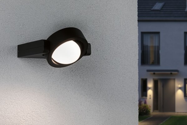 P 94406 Venkovní nástěnné svítidlo Swivea antracit IP44 8W 230V teplá bílá nastavitelná hlava svítidla - PAULMANN