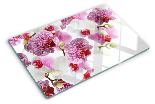 Krájecí prkénko skleněné Orchideje v pozadí okna ddk-nr-wm-00006221