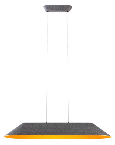Redo Závěsné akustické LED svítidlo AKIRA š: 1090mm, 23,5W Barva: Kávová-šedá, Teplota světla: 2700K - teplá bílá