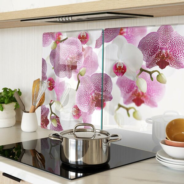 Krájecí prkénko skleněné Orchideje v pozadí okna ddk-nr-wm-00006221
