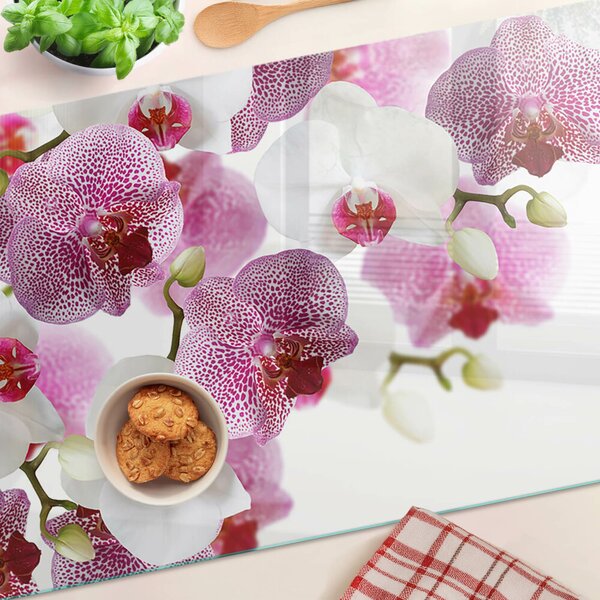 Krájecí prkénko skleněné Orchideje v pozadí okna ddk-nr-wm-00006221