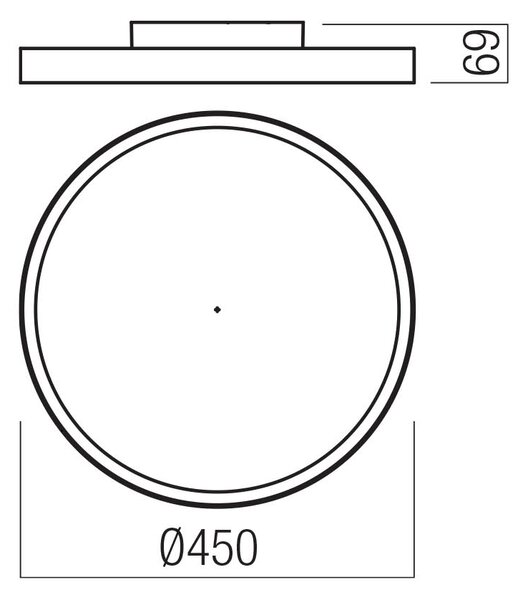 Redo Stropní LED svítidlo DAMA ø 350mm, 30W, UGR