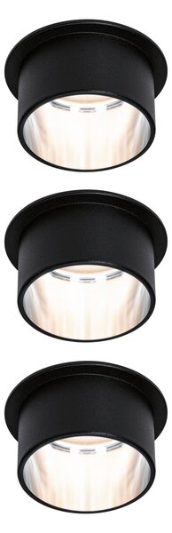 P 93383 Vestavné svítidlo LED Gil 6W černá mat kov kartáčovaný IP44 2.700K 3-krokové-stmívatelné - PAULMANN