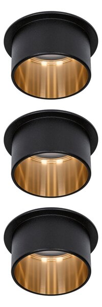 P 93379 Vestavné svítidlo LED Gil 6W černá mat zlatá IP44 2.700K 3-krokové-stmívatelné - PAULMANN