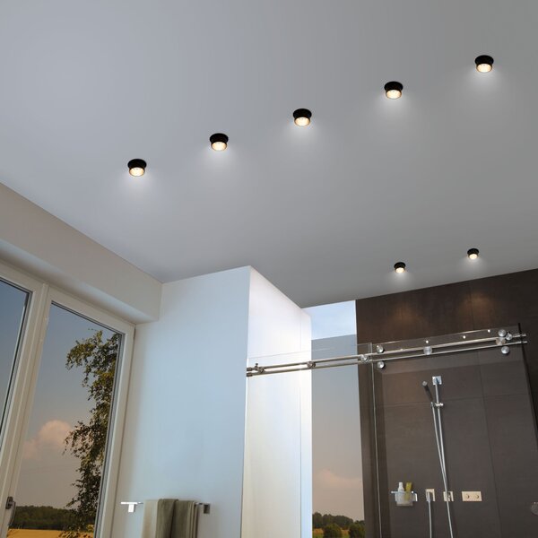 P 93379 Vestavné svítidlo LED Gil 6W černá mat zlatá IP44 2.700K 3-krokové-stmívatelné - PAULMANN