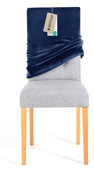 Modré napínací potahy v sadě 4 ks na židli 48 cm Sento – Restilo