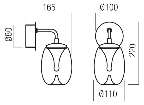 Redo Nástěnné LED svítidlo DROP ø 110mm, 6W Barva: Chrom