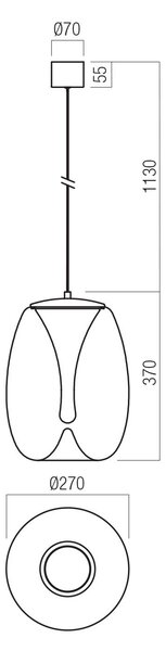 Redo Závěsné LED svítidlo DROP ø 270mm, 15W Barva: Chrom