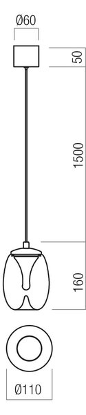 Redo Závěsné LED svítidlo DROP ø 110mm, 6W Barva: Černá