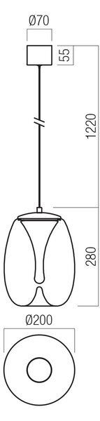 Redo Závěsné LED svítidlo DROP ø 200mm, 8W Barva: Chrom