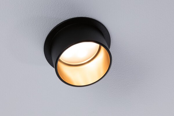 P 93379 Vestavné svítidlo LED Gil 6W černá mat zlatá IP44 2.700K 3-krokové-stmívatelné - PAULMANN