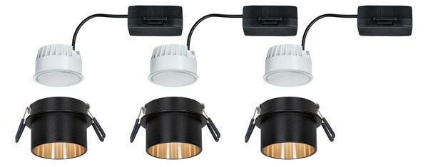P 93379 Vestavné svítidlo LED Gil 6W černá mat zlatá IP44 2.700K 3-krokové-stmívatelné - PAULMANN