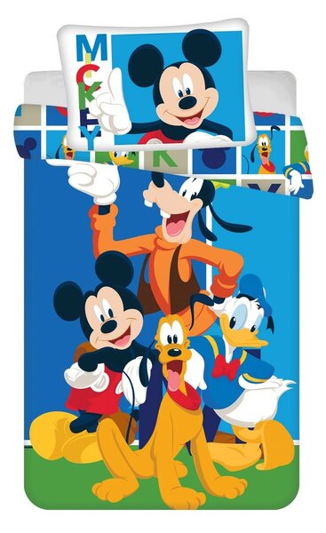 Jerry Fabrics Dětské bavlněné povlečení do postýlky Mickey and Friends baby, 100 x 135 cm, 40 x 60 cm