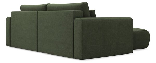 Khaki rozkládací/s úložným prostorem rohová pohovka (levý roh/s lenoškou) Kapua – Makamii