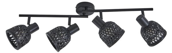 Stropní Lampa Lindby, Eskil, stmívatelné, Černá, Jídelna, Bambus, Moderní