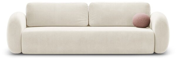 Krémová sametová rozkládací/s úložným prostorem pohovka 262 cm Tonale – Cosmopolitan Design