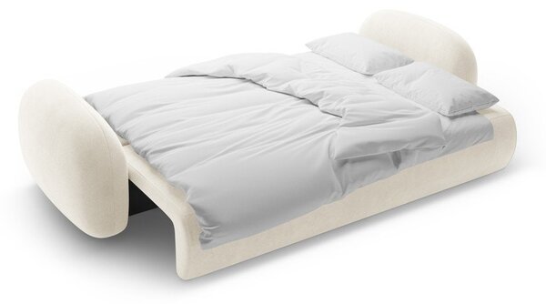 Krémová sametová rozkládací/s úložným prostorem pohovka 262 cm Tonale – Cosmopolitan Design