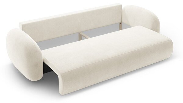 Krémová sametová rozkládací/s úložným prostorem pohovka 262 cm Tonale – Cosmopolitan Design