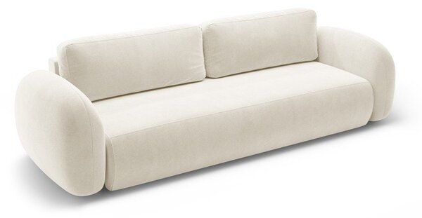 Krémová sametová rozkládací/s úložným prostorem pohovka 262 cm Tonale – Cosmopolitan Design