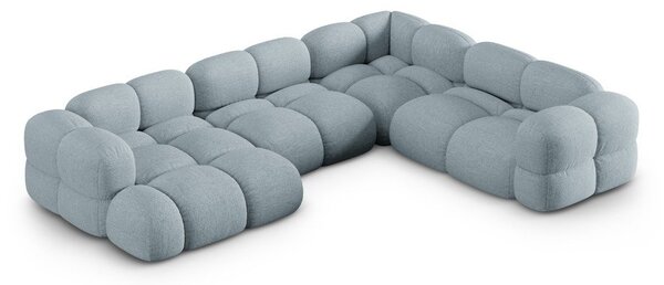 Světle modrá rohová pohovka (pravý roh/do "U") Loretto – Cosmopolitan Design