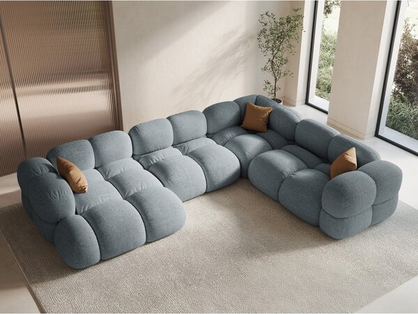 Světle modrá rohová pohovka (pravý roh/do "U") Loretto – Cosmopolitan Design