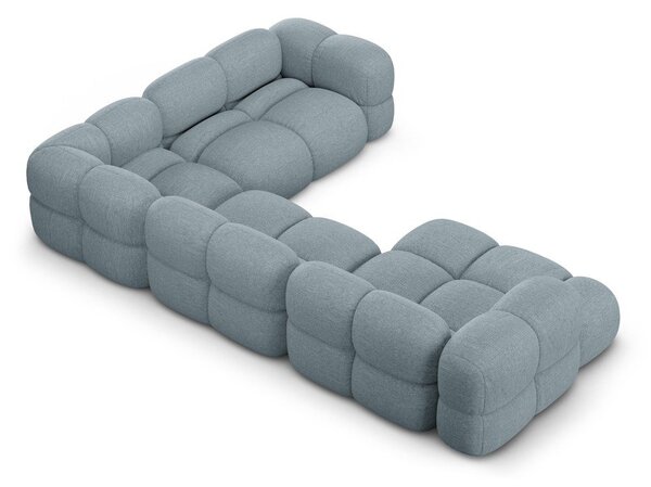 Světle modrá rohová pohovka (pravý roh/do "U") Loretto – Cosmopolitan Design