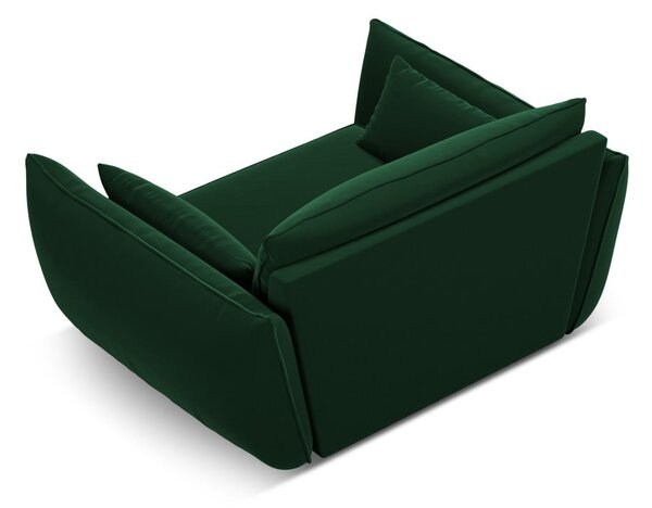 Tmavě zelené sametové křeslo Vanda – Mazzini Sofas