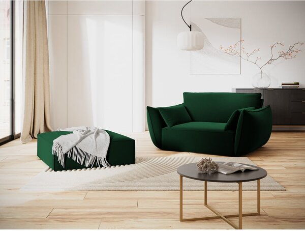 Tmavě zelené sametové křeslo Vanda – Mazzini Sofas