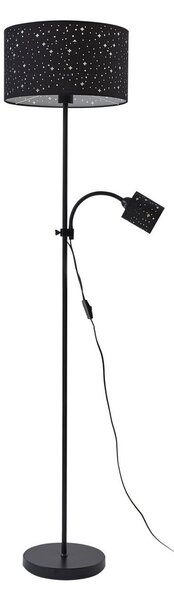 Stojací Lampa Lindby, Melanie, Černá, Obývací pokoj, Kov, Moderní