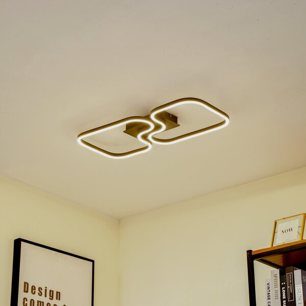 Stropní Lampa Lucande, Amiya, Černá, Obývací pokoj, Kov, Moderní
