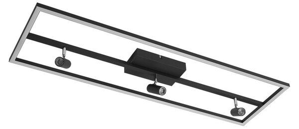 Stropní Lampa Lucande, Yvor, Černá, Obývací pokoj, Kov, Moderní