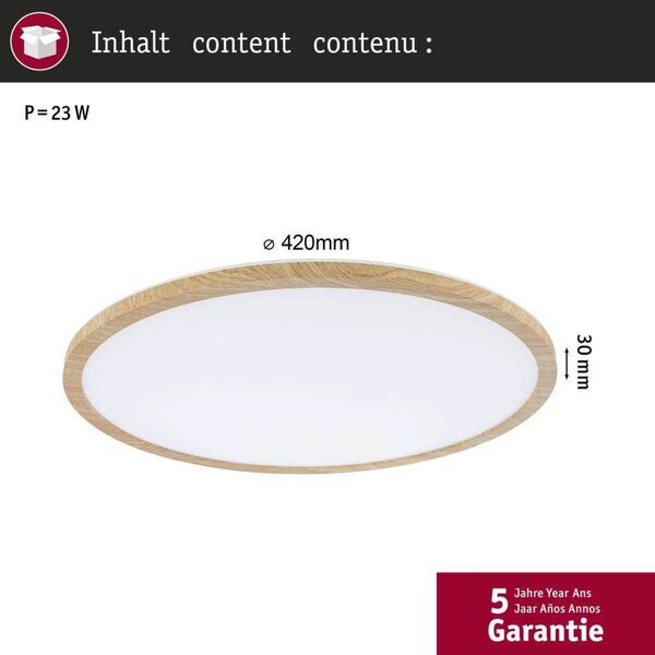 Stropní Lampa Paulmann, Atria Shine, Dřevo, Pracovna, Plast, Moderní