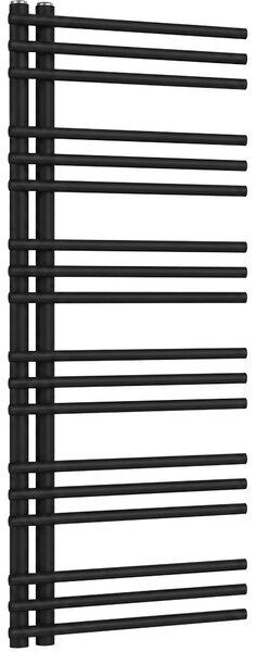 Koupelnový radiátor Burke - L/P - asymetrické připojení 50mm - 562W - černá matná - 1200x500 mm