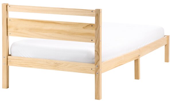 Postel Borovicové dřevo MERCURER 90 x 200 cm Světle hnědá