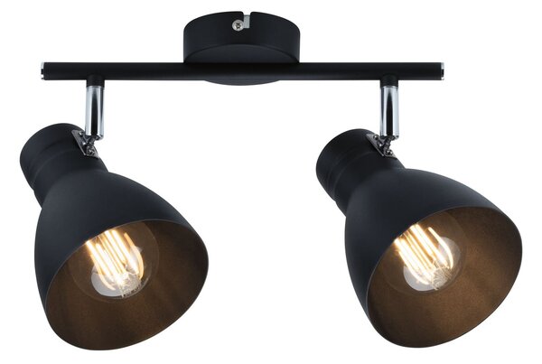 P 66760 Bodové svítidlo Davy 2-ramenné max. 2x20W černá bez zdroje světla industriální styl - PAULMANN