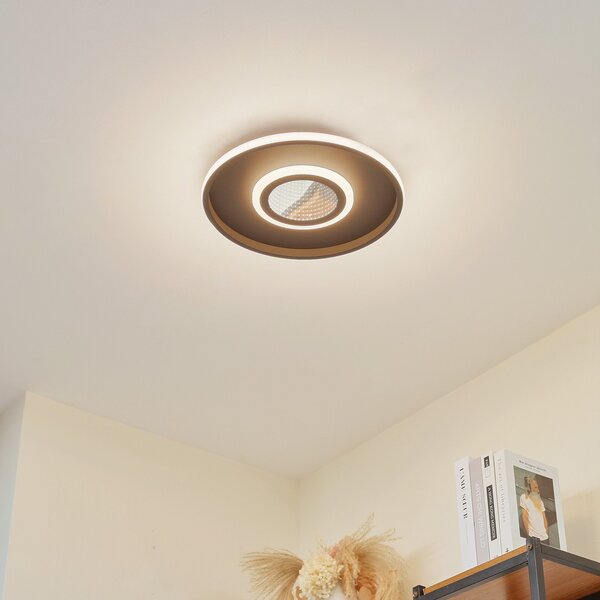 Stropní Lampa Lindby, Selian, stmívatelné, Černá, Obývací pokoj, Kov, Moderní