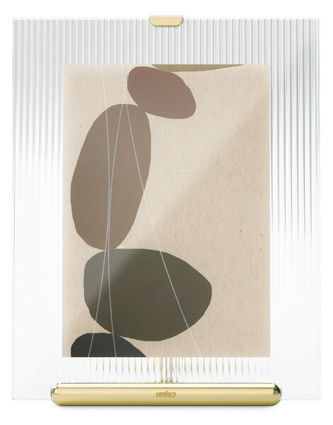 Skleněný stojací rámeček ve zlaté barvě 19x23 cm Flute – Umbra