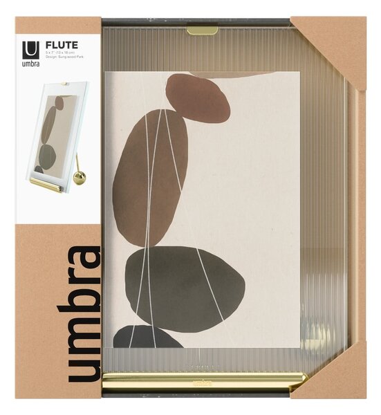 Skleněný stojací rámeček ve zlaté barvě 19x23 cm Flute – Umbra
