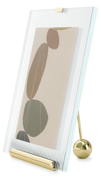 Skleněný stojací rámeček ve zlaté barvě 19x23 cm Flute – Umbra