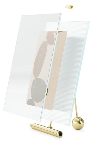 Skleněný stojací rámeček ve zlaté barvě 19x23 cm Flute – Umbra