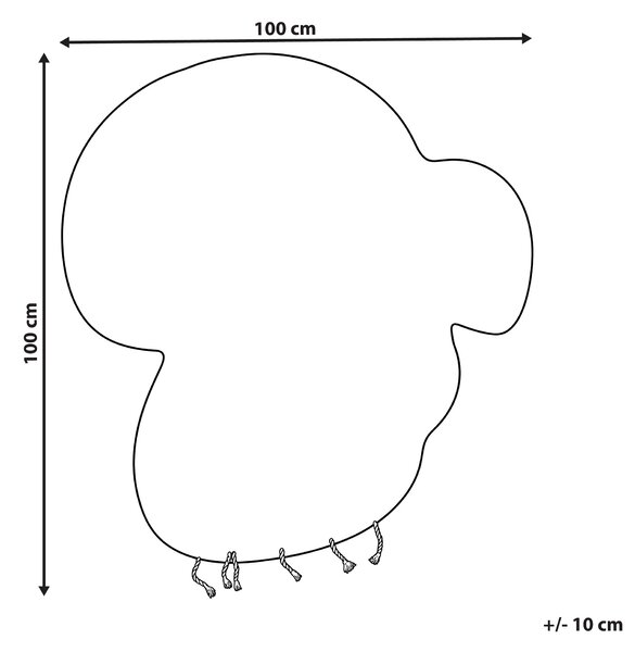 Dětský koberec TOADSTOOL Světle béžová 100 x 100 cm Bavlna
