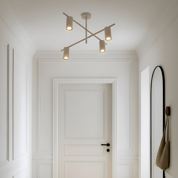Stropní Lampa Lindby, Marilou, stmívatelné, Béžová, Obývací pokoj, Kov, Moderní
