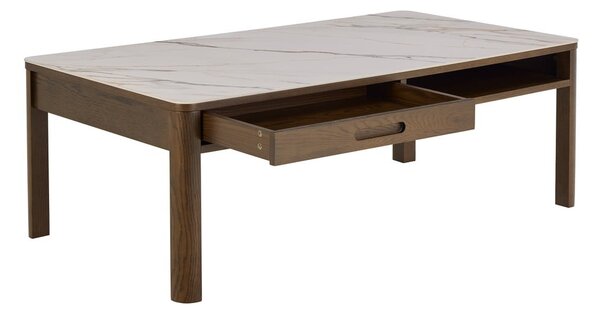 Béžový/tmavě hnědý konferenční stolek s keramickou deskou 70x130 cm Southampton – Actona